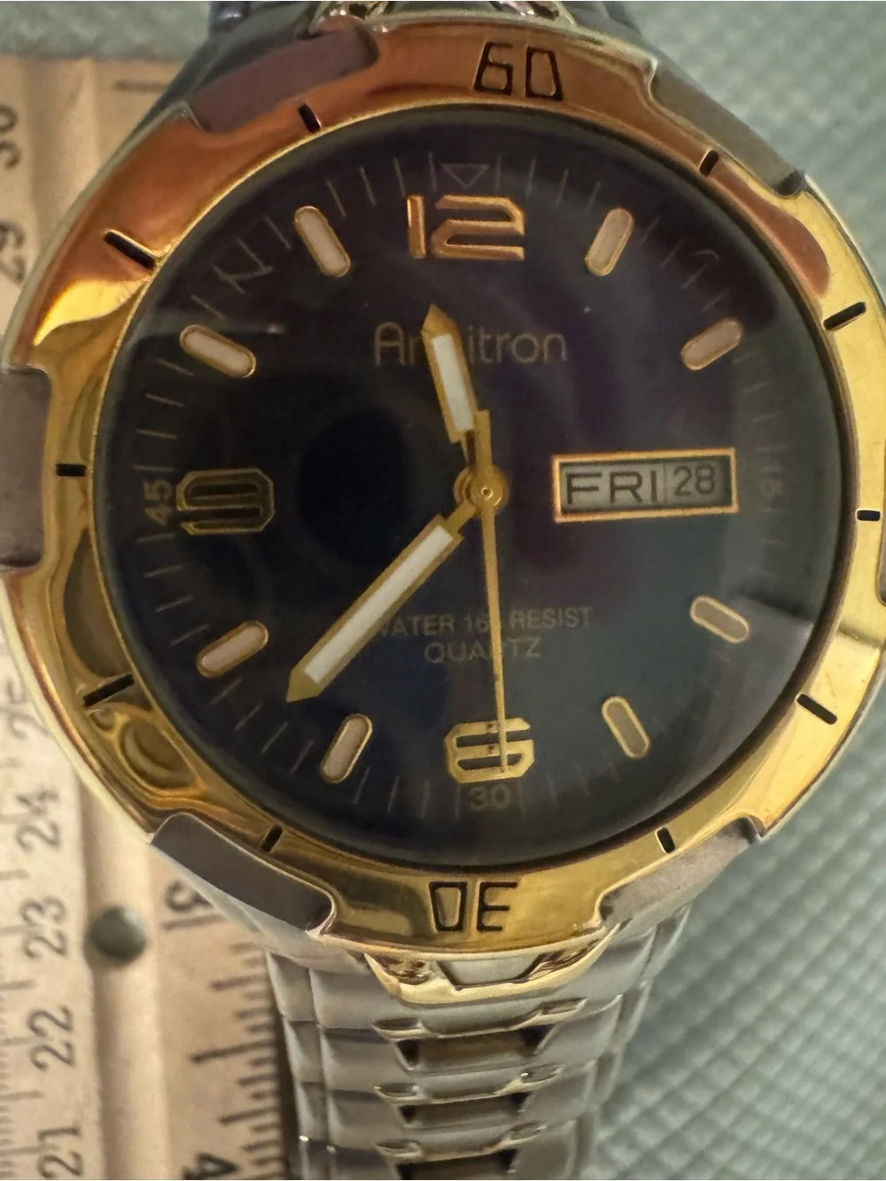 Armitron Two-Tone Gold & Silver Men's Watch with Blue Dial